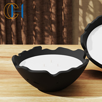 C & H Ensemble de pots de diffuseur de bougies en ciment en forme de yourte mongole décorative