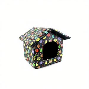 Cuccia per Animali Yommy 46x49x41cm, Letto Pieghevole per Cani e Gatti con Motivo a Foglie Colorate, Taglia M - Product Image 2