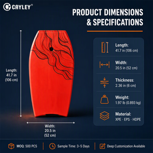 CAYLEY OL-S49 <span class=keywords><strong>Bodyboard</strong></span> Léger avec Laisse de Poignet, Motif Personnalisé, pour Enfants et Adultes, Surf en Mer, Piscine et Plage - Product Image 2