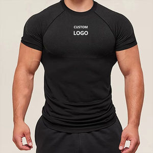 Maglietta Sportiva OEM a Maniche Corte per Allenamento, Fitness, Traspirante, Compressiva, Altamente Elastica, da <span class=keywords><strong>Palestra</strong></span> e Corsa per <span class=keywords><strong>Uomo</strong></span> - Product Image 1