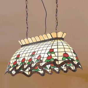 Lámpara Colgante Tiffany de 32'' para Mesa de Billar, Lámpara de Araña de Vidrio con 6 Luces LED para Mesa de Póker - Product Image 4