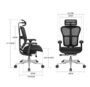Modern High Back Ergonomic Mesh Black Aluminum <b>Office</b> <b>Chairs</b> - Product Image 4