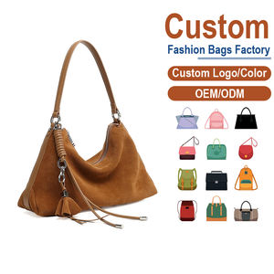 Bolso de Hombro de Cuero de Ante Vintage - Cuero Vacuno Suave, Detalle de Borla, Correa Ajustable, Servicio OEM/ODM, Estilo Bohemio Retro - Product Image 1