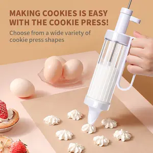 Hot Sale 18 Stks/set Cookie Press Gun Kit Herbruikbare Plastic Cream Deegwaren Piping Tips Pen Bakgereedschap Voor Diy Cookie Biscuit