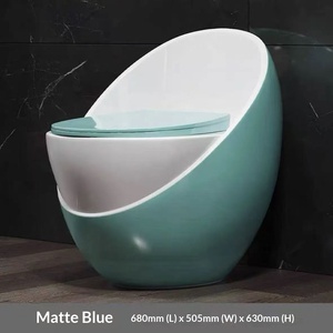 WC in Ceramica Tedesca, Design Moderno <span class=keywords><strong>e</strong></span> Semplice, Scarico a Sifone, Montaggio a Pavimento, Comoda Domestica Standard di Piccole Dimensioni - Product Image 4