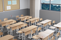 Ensemble de table simple, pratique et tendance, pour salle de classe, bureau d'étude et chaise réglables en hauteur