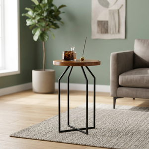 Mesa de Centro Moderna Hecha a Mano con Tapa de Mármol y Estructura de Hierro Negro, Diseño Minimalista para Muebles de Sala de Estar - Product Image 1
