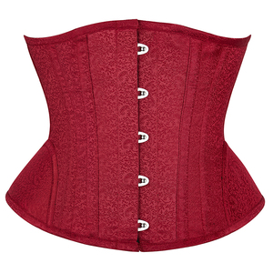 <span class=keywords><strong>Corset</strong></span> sous le buste gothique Steampunk <span class=keywords><strong>rouge</strong></span> 14 os en acier Corselet de mise en forme du corps - Product Image 1