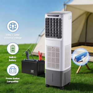 Refroidisseur d'air solaire rechargeable, refroidisseur évaporatif, climatiseur, climatisation, refroidissement par eau, climatiseur portable d'extérieur - Product Image 1