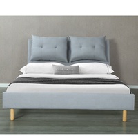 Lit en tissu rembourré double de conception moderne Willsoon avec coussin doux cadre d'oreiller amovible style MDF