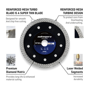 Lame de <span class=keywords><strong>scie</strong></span> diamantée industrielle NAKAMURA ZCDJ-007, diamètre 18 mm, épaisseur 1 mm, mandrin 7/8, revêtement Ti, pressée à chaud, pour la découpe de pierre et de béton - Product Image 2