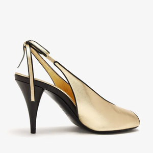 Sandalias de tacón alto con punta abierta para mujer, estilo peep toe, con aberturas laterales, lazo trasero, zapatos de boda, stilettos, slingback, para verano - Product Image 5