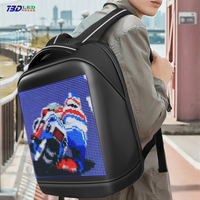 Pantalla LED Flexible a Todo Color de 64x64, Panel LED Programable con Animación de Imágenes, Pantalla Inteligente para Publicidad, Tablero LED para Mochila