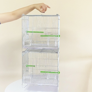 Gabbia per uccelli da riproduzione impilabile galvanizzata resistente alla ruggine-per pappagalli, piccioni, fringuelli con coppe di alimentazione esterne - Product Image 1