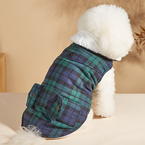 छोटे कुत्तों के लिए नए प्रतिवर्ती ठंडे मौसम कोट गर्म प्यूफर पालतू जैकेट जलरोधक थर्मल कुत्ते जैकेट प्लेड कुत्ते शीतकालीन कोट - Product Image 3