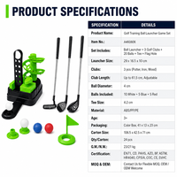 Ensemble de jouets de golf pour enfants, distributeur de balles avec 3 clubs, coupes de putting, 20 balles, jeu d'entraînement, cadeau pour enfants, intérieur/extérieur