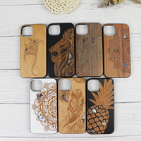 Étui de téléphone en bois naturel avec coque en bois gravée au laser pour iPhone, gravure personnalisée, promotion, vente en gros d'étuis de téléphone