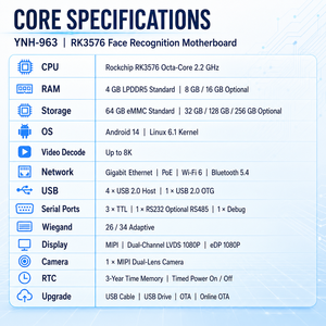 RK3576บอร์ดควบคุมการเข้าถึงการจดจำใบหน้า<span class=keywords><strong>6</strong></span>ตัว8K Mipi กล้อง Wiegand Android 14สมาร์ทเกตชำระเงินผ่านสมาร์ทเทอร์มินัล ODM - Product Image 6