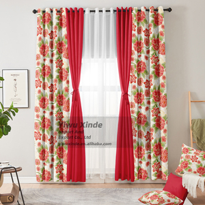 Ensemble de rideaux floraux modernes 10 pièces Décoration intérieure Traitement des fenêtres avec des draperies unies Panneaux transparents Housses de coussin pour la chambre à coucher - Product Image 2