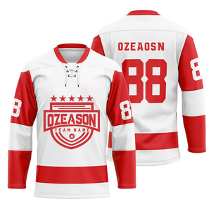 Kişiselleştirilmiş özel logo süblimasyon baskı boş buz hokeyi Jersey toptan takım erkekler yüksek kaliteli hokey uygulama forması - Product Image 5