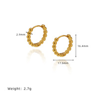 Boucles d'oreilles créoles perlées Novirassine en acier inoxydable plaqué or 18 carats, petites boucles d'oreilles créoles Huggie pour femmes, bijoux