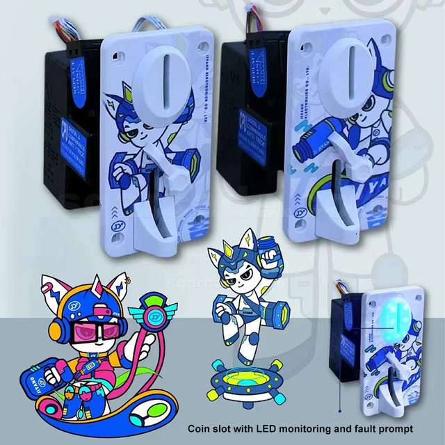 Cartoon Panel JY-100F LED Multi Electronic Coin Acceptor CPU Comparison Coin Selector Multiple Mechanism Arcade Plating Panel