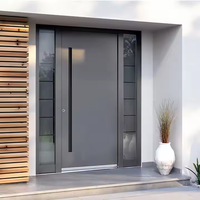 CBMMART Portes d'entrée modernes à ouverture battante Portes de sécurité extérieures en bois et alliage d'aluminium et métal et fer Portes d'extérieur pour maisons