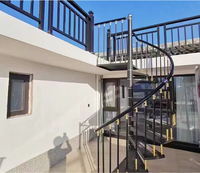 Extérieur Maison Duplex Balcon Antidérapant Escalier Rotatif en Fer Structure en Acier Spirale Épaissie Escalier de Lutte contre l'Incendie