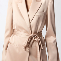 Ensemble de tailleur formel pour femme, veste longue de style professionnel avec ceinture à lacets, décoration boutonnée, tailles XS-XL