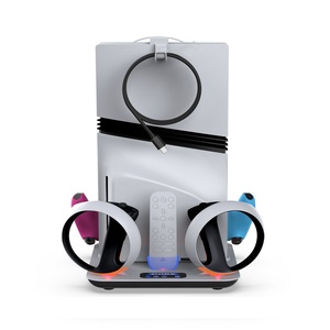 <span class=keywords><strong>Base</strong></span> <span class=keywords><strong>de</strong></span> Refrigeración Multifuncional Vertical con Cargador para Controles, Soporte para Auriculares y Ganchos <span class=keywords><strong>de</strong></span> Almacenamiento para Consola <span class=keywords><strong>PS5</strong></span> Pro/<span class=keywords><strong>PS5</strong></span> Slim/<span class=keywords><strong>PS5</strong></span> - Product Image 3