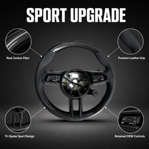 Volant de course en fibre de carbone pour <span class=keywords><strong>Porsche</strong></span> 911 <span class=keywords><strong>Panamera</strong></span> Macan Taycan 2021 <span class=keywords><strong>2022</strong></span> 2023, pour la conduite quotidienne en ville - Product Image 3