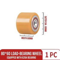 Roue de charge en polyuréthane EP NOBLIFT HELI 80x60mm avec roulement 6204 1.5T pour transpalette électrique, résistante à l'usure