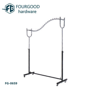 معدن الحديد الكروم مطلي الملابس أحذية العلاقات السراويل بنطلون عرض حامل أرفف رف أنصار مشابك عمود حاملي - Product Image 1