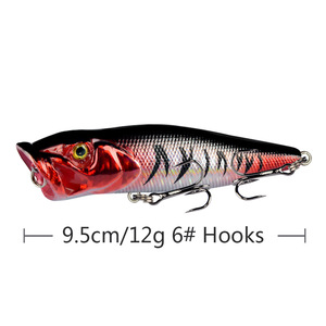 Señuelo de Pesca Tipo Popper de Superficie, 9.5cm, 12g, Cebo Duro para Agua Salada, para Pesca de Arrastre, Pesca de Grandes Peces - Product Image 2