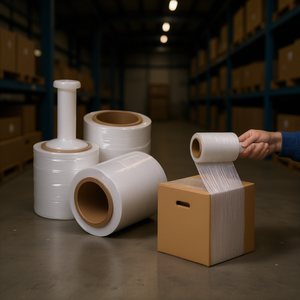 Pellicola Estensibile Industriale in Polipropilene 3 Pollici x 1000 Piedi 80 Gauge Trasparente Senza Residui Rotolo a Maniglia Singola di Larghezza Ridotta - Product Image 2