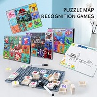 Vente chaude : Jouet éducatif pour enfants 2 en 1, tableau de dessin en plastique 3D, puzzle de dessin avec thème de Noël DIY
