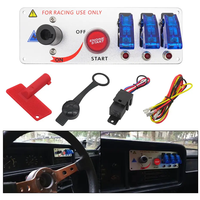 Interrupteur d'allumage 5 en 1, 12V, avec panneau LED, bouton poussoir marche/arrêt pour le démarrage du moteur, pour voiture de course