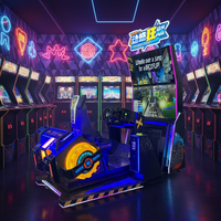 Jeu d'arcade de course dynamique à fort rendement, construction métallique, garantie 1 an, anglais/espagnol, à monnayeur, pour centre commercial
