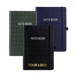 Cuaderno Personalizable con Logotipo, Negro, con Páginas Rayadas, Tapa Dura de Cuero PU, Tamaño A5, para Oficina - Product Image 1