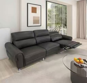 Modern Power Recliner Leather <b>Sofa</b> Set Black 3 Seater Electric Motion <b>Sofa</b> Functional Living Room Couch with USB Charging Port - Product Image 1