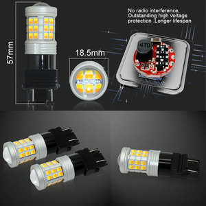 G-view 3157 <span class=keywords><strong>Led</strong></span> Xe bóng đèn switchback màu đỏ hổ phách 7443 kép Màu sắc lần lượt tín hiệu ánh sáng 1157 xe chiếu tự động <span class=keywords><strong>LED</strong></span> switchback bóng đèn - Product Image 2