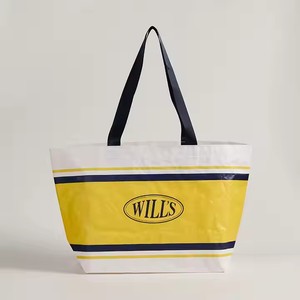 Sac à provisions fourre-tout en toile de coton écologique personnalisé personnalisé tissu moyen réutilisable avec longue poignée pour un usage quotidien pour les cadeaux - Product Image 3