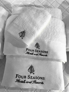 Ensemble <span class=keywords><strong>de</strong></span> serviettes <span class=keywords><strong>de</strong></span> bain et <span class=keywords><strong>de</strong></span> toilette en jacquard tissé damassé, 100% coton, séchage rapide, biologique, antibactérien, logo personnalisé, blanc, maison, hôtel, voyage - Product Image 5