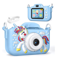 Appareil photo de voyage pour enfants avec double objectif, appareil photo selfie pour enfants 1080P 2,0 pouces IPS 48MP, enfants avec appareil photo licorne X10S