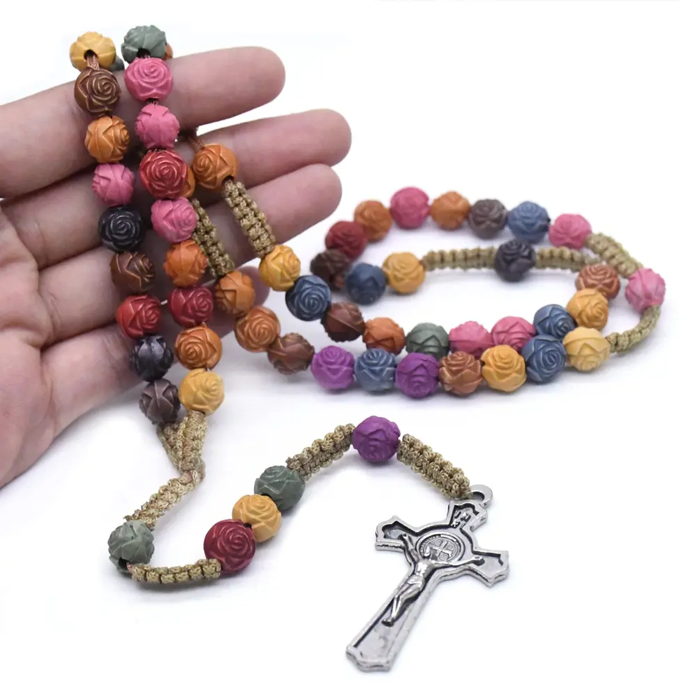 Resin Manik-manik Rosario Kalung Cross Agama Line Kalung