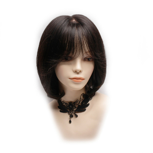 Perruque en cheveux humains de 8 pouces, design coréen, boucles en C, clip, légère, noir brun, respirante, livraison rapide, usage quotidien - Product Image 1