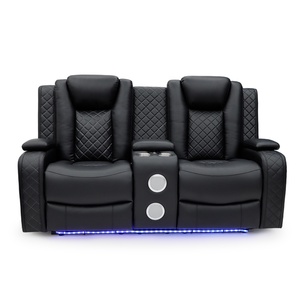 Geeksofa đồ nội thất da hiện đại điện điện chuyển động ngồi có thể ngả sofa Set với giao diện điều khiển & gấp xuống bảng cho phòng khách - Product Image 4