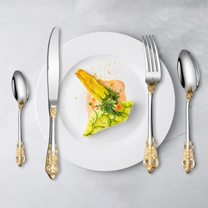 Ensemble de couverts de luxe en acier inoxydable 5 pièces argent Restaurant <span class=keywords><strong>couteau</strong></span> à Steak fourchette cuillère or <span class=keywords><strong>Table</strong></span> de mariage pour les fêtes durables - Product Image 5