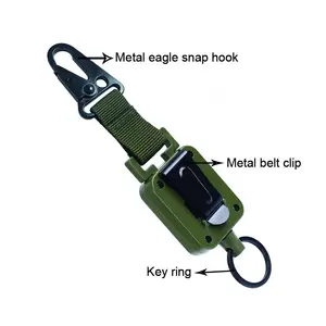 Custom Outdoor Light Green Plastic Retractable Badge Reels Sublimation Retractable Keychain Badge Holder