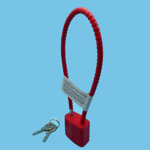 Lucchetto in Acciaio Antincendio di Buona Qualità ed Economico, Cavo Rosso da 11 Pollici - Product Image 1